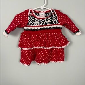 Girls Hanna Andersson Red Christmas Baby Dress Size 50 / 0-3 months